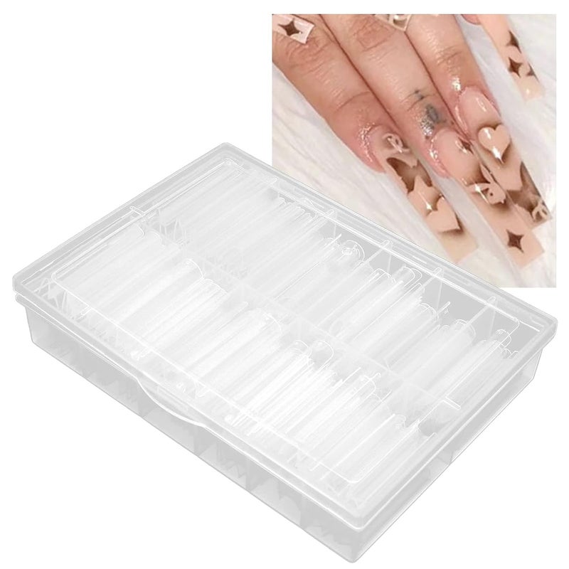 240 Clear Long False Nail Tips ABS Transparent Nail Extensions 12 Sizes Professional Salon Manicure - Image 5